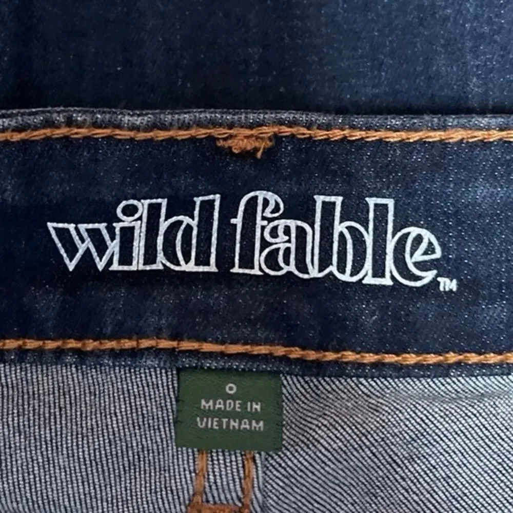 Wild Fable Blue Distressed Ripped Stretch Super Skinny Denim Jeans Pants Size 0